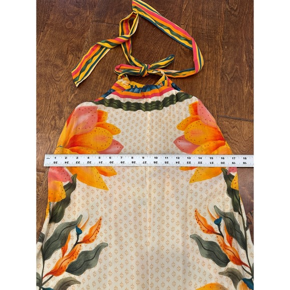 Farm Rio Tropical Floral Halter Wide Leg Jumpsuit Medium Anthropologie Boho Chic - Picture 16 of 16